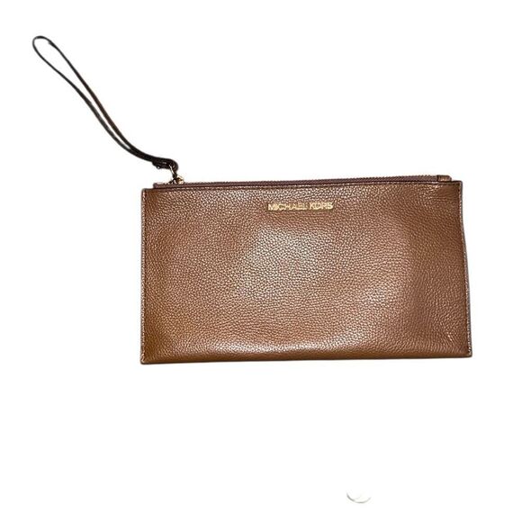 Michael Kors Brown Leather Wristlet - Picture 1 of 4